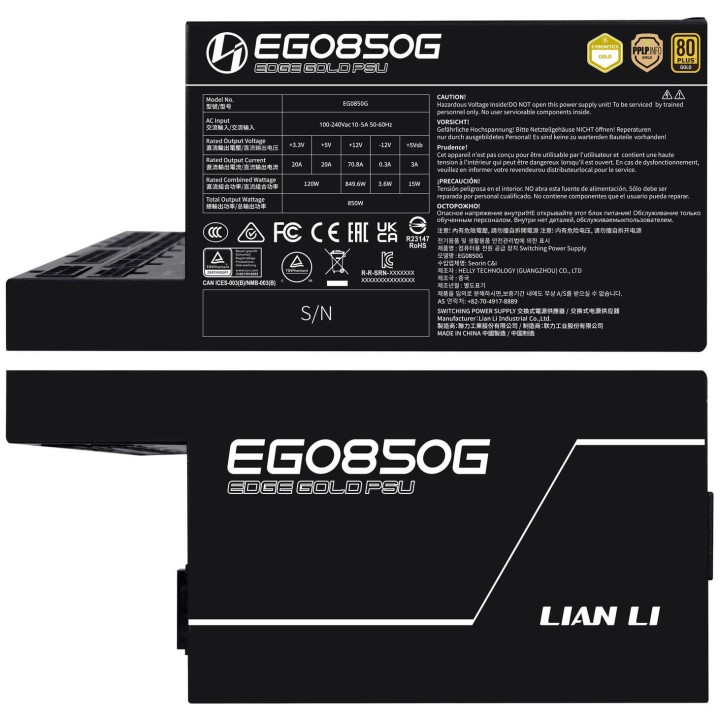Lian Li Edge 850 80PLUS GOLD 850W (Black) Entre 800 W et 899 W Lian...