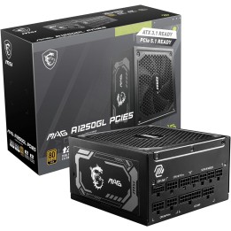 MSI MAG A1250GL PCIE5 80PLUS Gold 1250W Plus de 900 W MSI Maroc