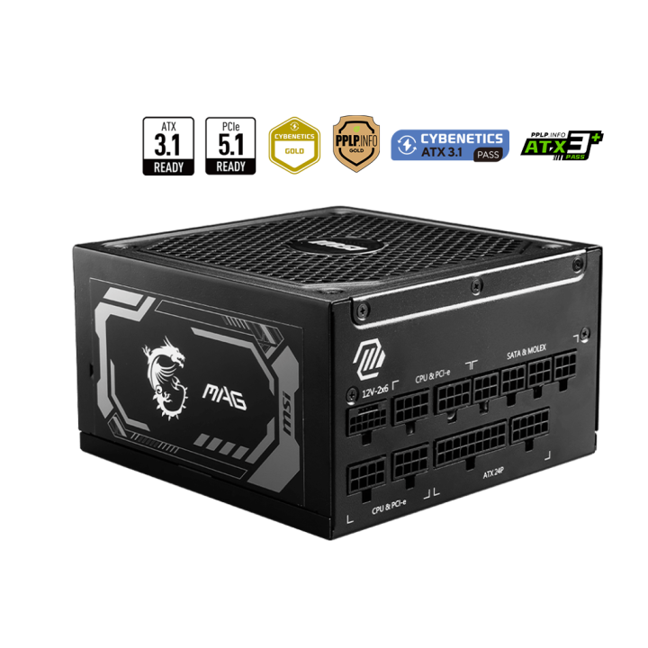 MSI MAG A1000GL PCIE5 80PLUS Gold 1000W Noir Plus de 900 W MSI Maroc