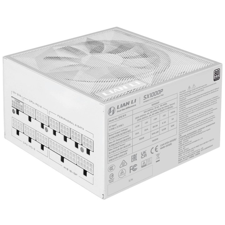Lian Li SX 1000P Series 80PLUS PLATINUM 1000W (White) Plus de 900 W...