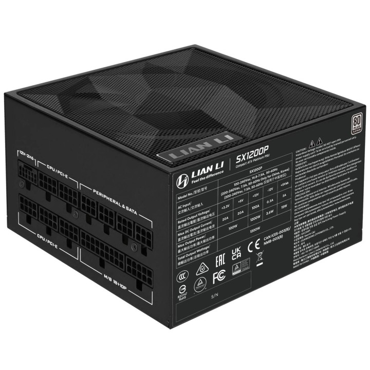 Lian Li SX 1200P Series 80PLUS PLATINUM 1200W (Black) Plus de 900 W...