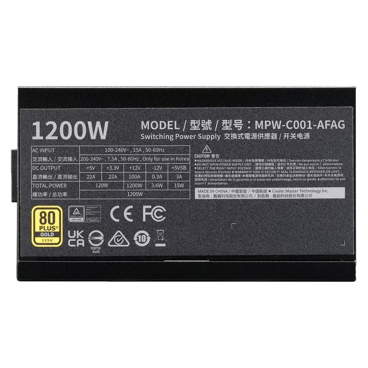 Cooler Master Elite Gold 1200 Full Modular ATX 3.1 Plus de 900 W Co...