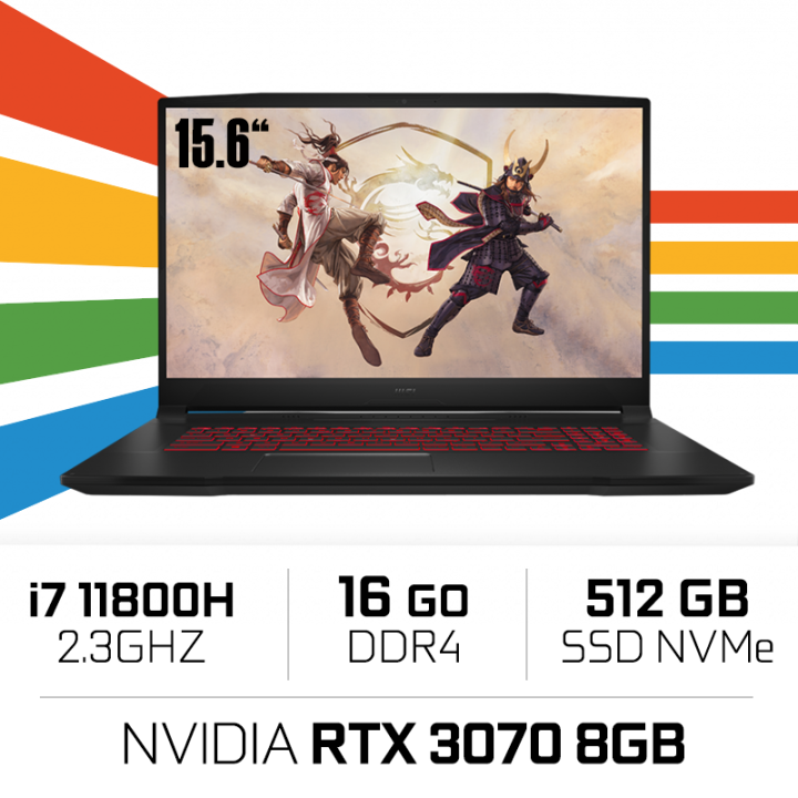 MSI Katana GF66 11UG i7-11800H/16GB/512GB SSD/RTX3070 8GB/15.6'' 14...
