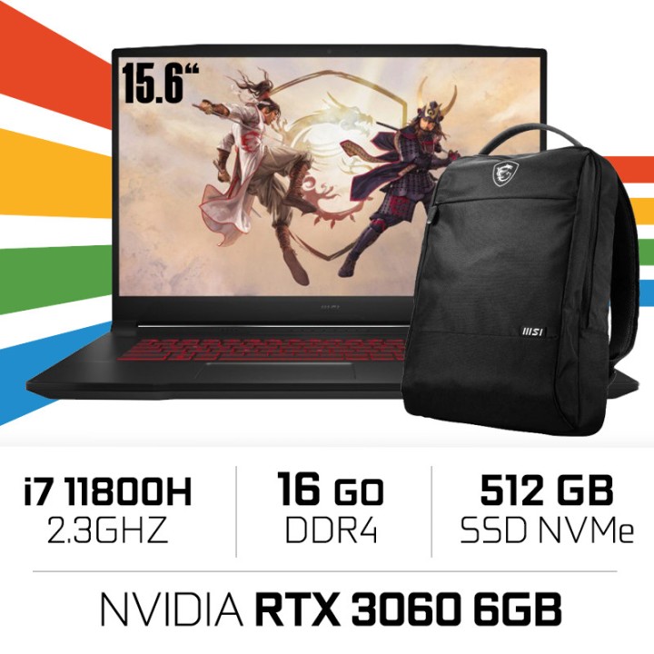 MSI Katana GF66 11UE i7-11800H/16GB/512GB SSD/RTX3060 6GB/15.6'' 14...