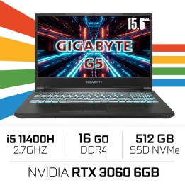 Gigabyte G5 KD i5 11400H/16GB/512GB SSD/RTX3060 6GB/15.6'' 144Hz PC...