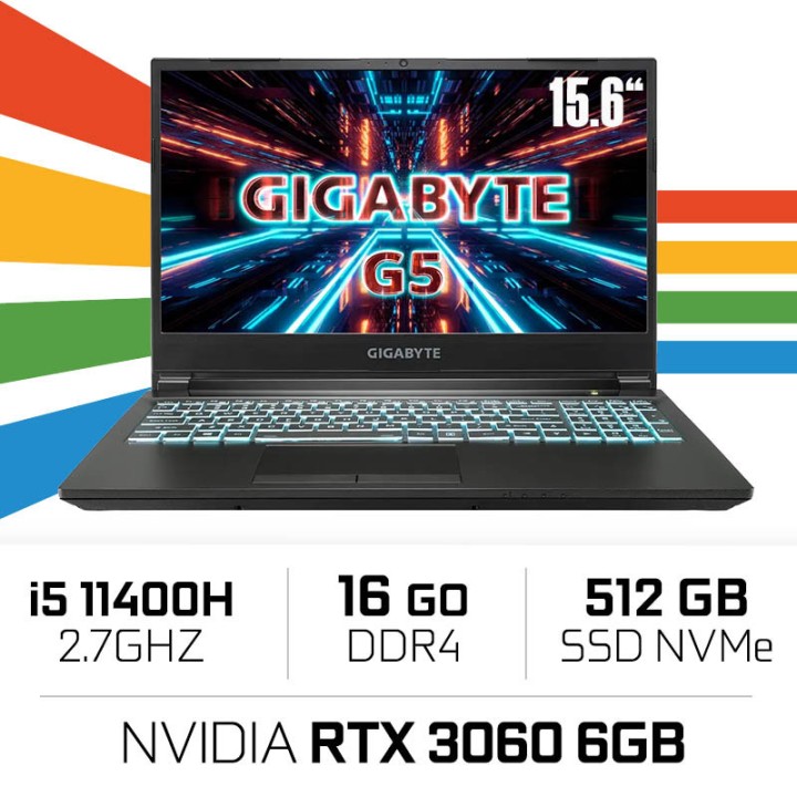 Gigabyte G5 KD i5 11400H/16GB/512GB SSD/RTX3060 6GB/15.6'' 144Hz PC...