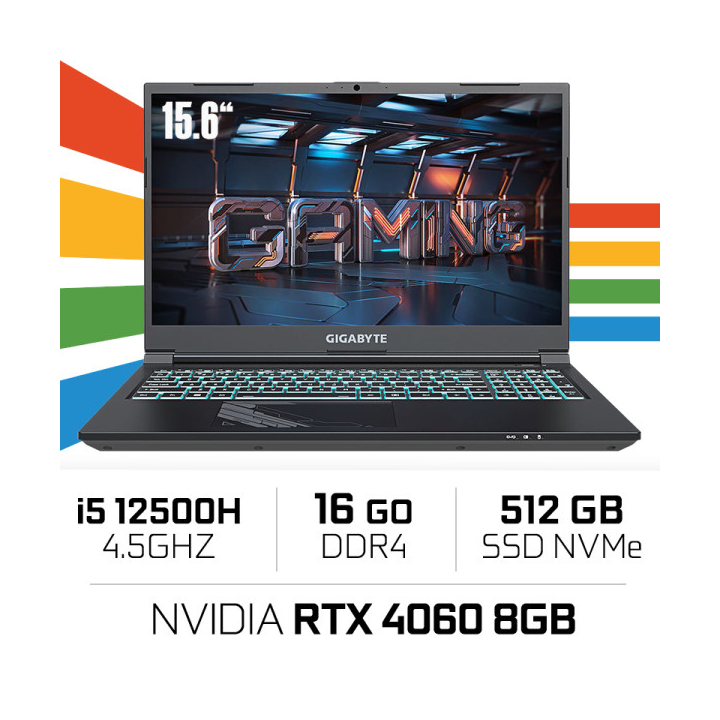 Gigabyte G5 KF i5 12500H/16GB/512GB SSD/RTX4060 8GB/15.6'' 144Hz PC...