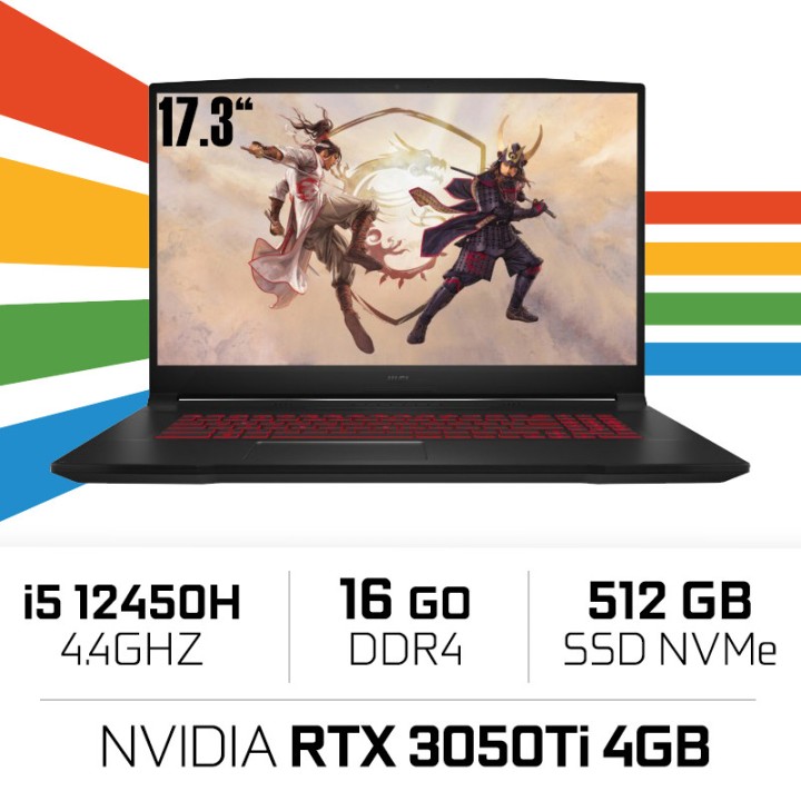 MSI Katana GF76 12UD-404PL i5 12450H/16 Go/512 Go SSD/RTX3050 Ti/17...