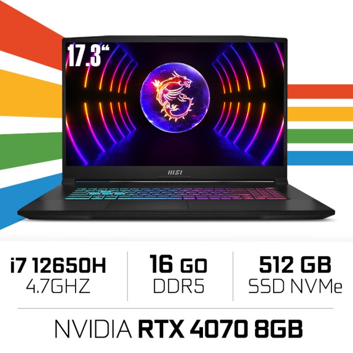 MSI Katana 17 B12VGK-408 i7-12650H/16 Go/512 Go SSD/RTX4070/17,3" 1...