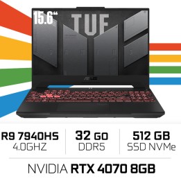 ASUS TUF Gaming A15 TUF507XI AMD Ryzen R9 7940HS/32GB DDR5/512GB SS...