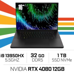 Razer Blade 16 i9-13950HX/32GB/1TB SSD/RTX4080 12GB/16'' QHD 240Hz ...