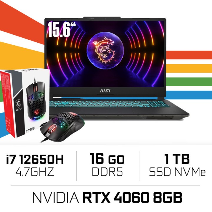 MSI CYBORG 15 A12VF i7-12650H/16GB DDR5/1TB SSD/RTX4060 8GB/15.6'' ...