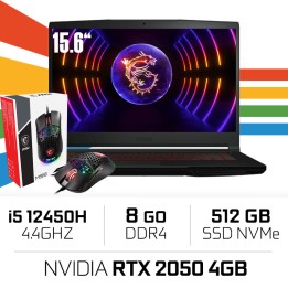 MSI GF63 12UCX THIN i5-12650H/8GB/512GB SSD/RTX2050 4GB/15.6'' Win1...
