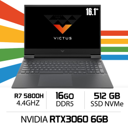 HP VICTUS 16 AMD R7 5800H/16GB/512GB SSD/RTX3060 6GB/16.1'' 144Hz P...