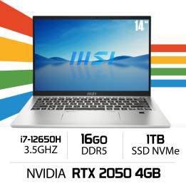 MSI Prestige 14H B12UCX-413XES Intel Core i7-12650H/16GB/1TB SSD/RT...