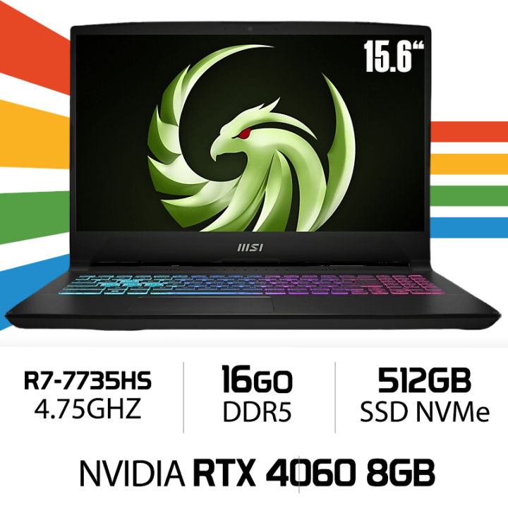 MSI BRAVO 15 C7VFK Ryzen 7 7735HS 2X8GB 512GB NVMe PCIe SSD Gen4x4 ...