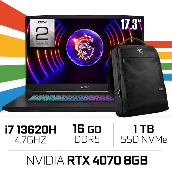 MSI Katana 17 B13VGK i7-13620H/16 Go DDR5/1TB SSD/RTX4070/17,3" 144 Hz
