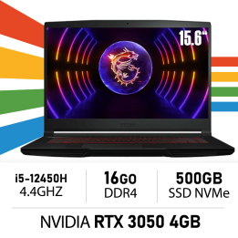 MSI Thin GF63 12UC i5-12450H 16GB 500GB NVMe RTX 3050 4GB 15.6" FHD...