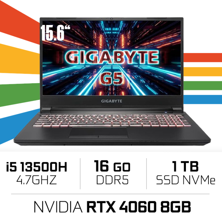 Gigabyte G5 KF5 i5 13500H/16GB/1TB SSD/RTX4060 8GB/15.6'' 144Hz PC ...