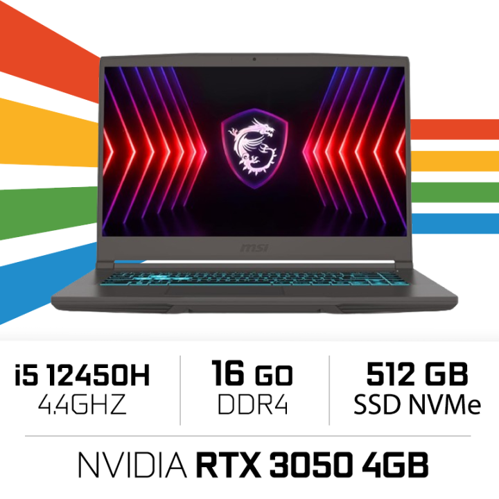 MSI Thin 15 B12UC i5-12450H/16GB/512GB SSD/RTX3050 4GB/15.6'' PC Po...