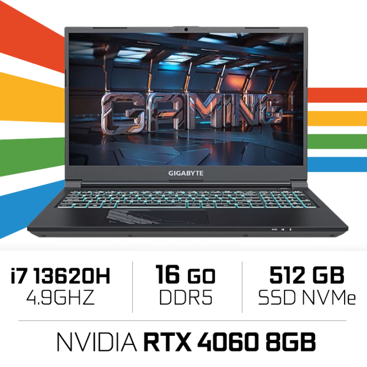 Gigabyte G5 KF5-H3FR353SD/i7 13620H/16GB/512GB/4060 8GB PC Portable...