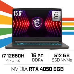 MSI Thin B12VE i7-12650H/16GB DDR4/512GB SSD/RTX4050 6GB/15.6'' 144Hz