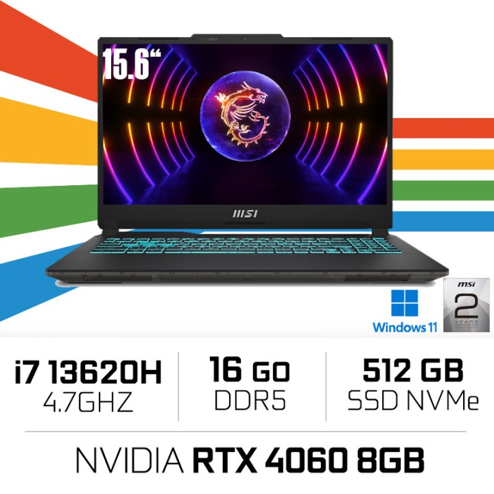MSI CYBORG 15 A13VF-1474MA i7 13620H/16GB DDR5/512GB/RTX4060 8GB/15...