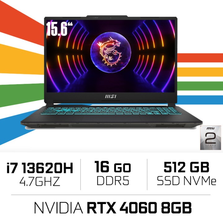MSI CYBORG 15 A13VF-1473XMA i7 13620H/16GB DDR5/512GB/RTX4060 8GB 1...