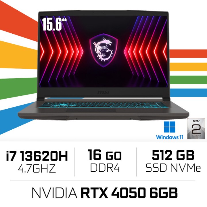 MSI THIN B13VE-2474MA i7 13620H/16GB DDR4/512GB/RTX4050 6GB 15.6" 1...