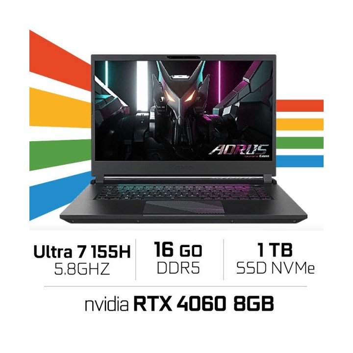 Aorus 15 BKG-13FR794CD Ultra7 155H/16GB DDR5/1TB SSD/RTX4060 8GB/15...