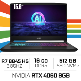 MSI KATANA A15 AI Ryzen 7 8845HS/16GB DDR5 /512GB SSD/RTX4060 15.6"...