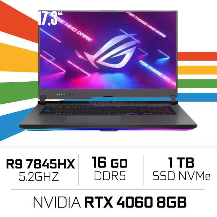 ROG STRIX-G17-G713PV-HX054W AMD Ryzen 9 7845HX/16GB DDR5/1TB SSD/RT...
