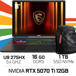 MSI VECTOR 16 HX AI A2XWIG-418MA Ultra 9-275HX/16GB DDR5/1TB SSD/RT...
