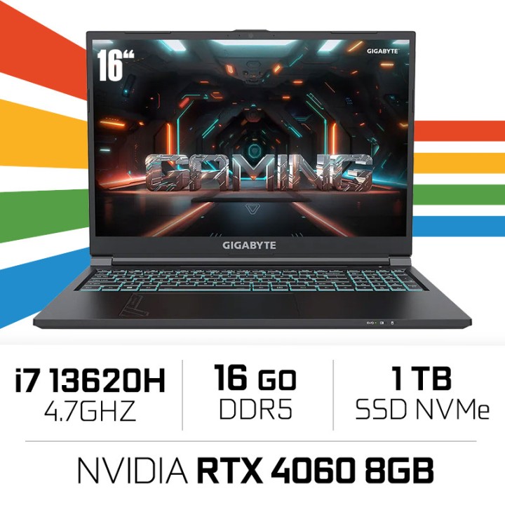 Gigabyte G6 KF-H3EE894KD i7 13620H/16GB DDR5/1TB SSD/RTX4060 8GB/16...