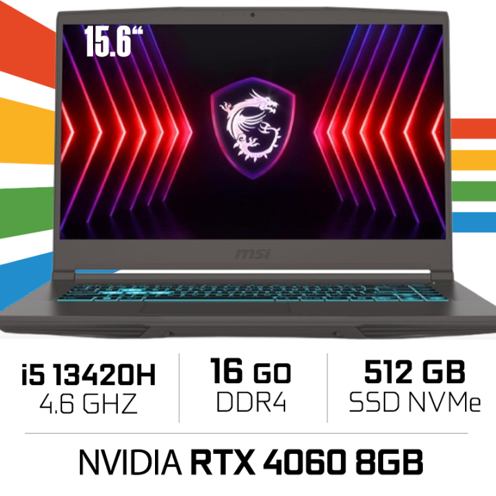 MSI THIN 15 B13VF-2679FR Intel i5 -13420H /16GB DDR4/512GB SSD/RTX ...