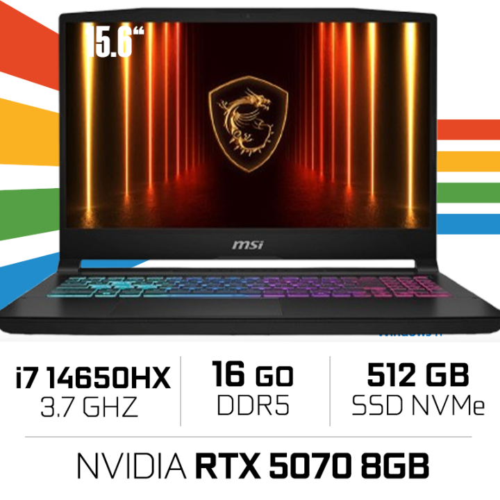 MSI Katana 15 HX B14WGK-006FR i7 14650HX/16Go/512 Go SSD/RTX5070 8 ...