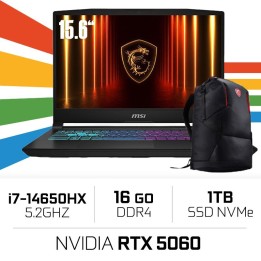 MSI Katana 15 HX-B14 WFK-451MA i7-14650HX/16Go DDR4/1TB SSD/RTX5060...