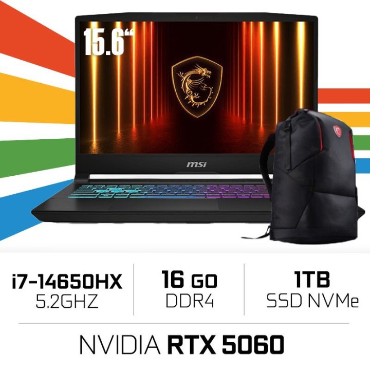 MSI Katana 15 HX-B14 WFK-451MA i7-14650HX/16Go DDR4/1TB SSD/RTX5060...