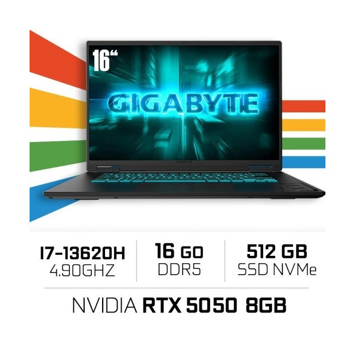 GIGABYTE GAMING A16 CTHI3FR893SD Intel i7-13620H/16GB DDR5/512GB SS...