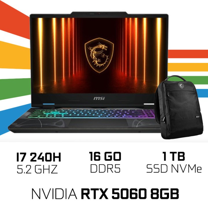 MSI CYBORG 15 B2RWEKG-095MA Intel Core 7 240H/16GB DDR5/1TB SSD/RTX...