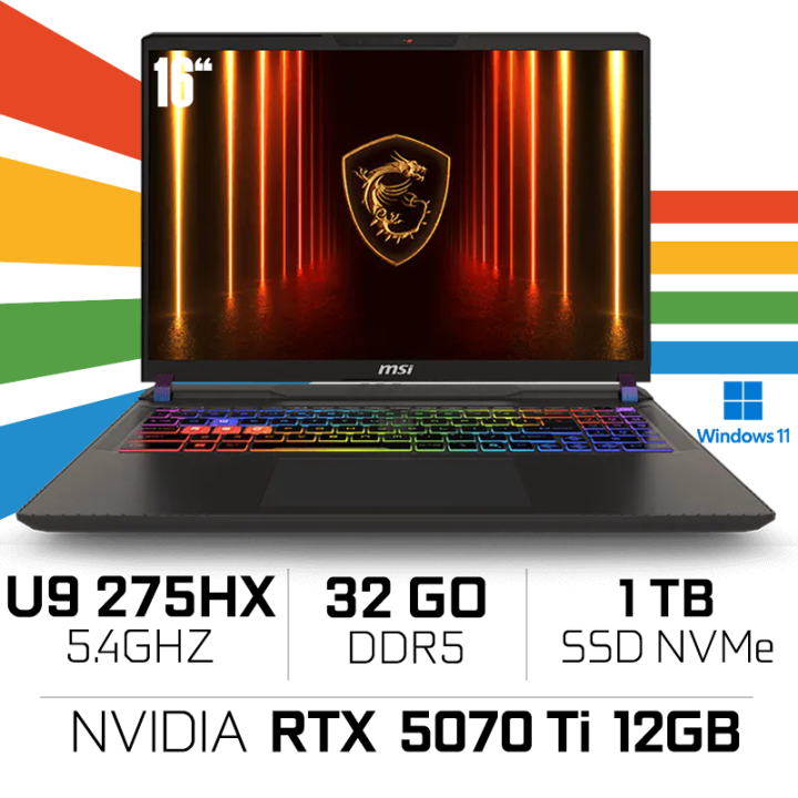 MSI Vector 16 HX AI A2XWHG-683MA Ultra 9 275HX/32GB DDR5/1TB SSD/RT...