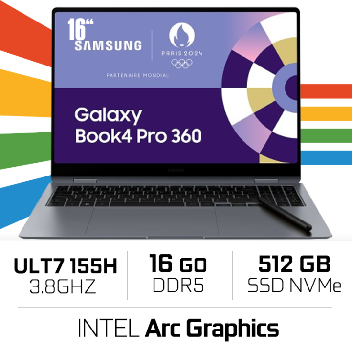 Samsung Galaxy Book4 Pro 360 16" (NP960QGK-KG2FR) Ultra 7 155H/16 G...