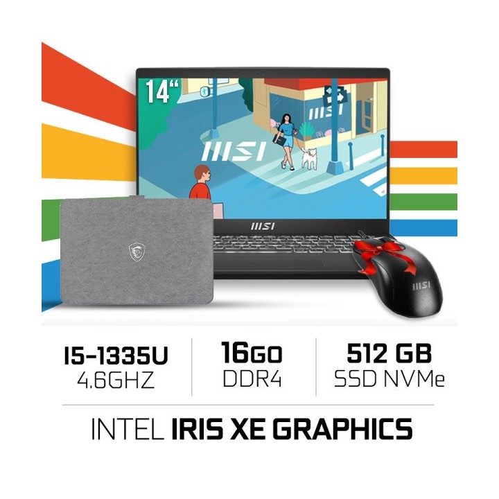 MSI Modern 14 C13M-1450MA Intel i5-1335U/16GB DDR4/512GB SSD/ IRIS ...