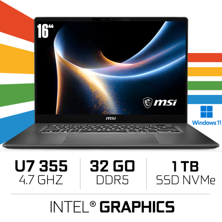 MSI Prestige 16 AI+ C3MG-014MA/Intel Ultra 7 355/32GB DDR5/1TB SSD/...