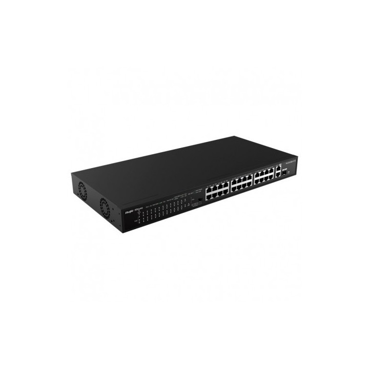 RUIJIE SWITCH 24P 10/100MBPS 2P-GB RACMOUNT POE RG -ES126S-LP/V2 Sw...
