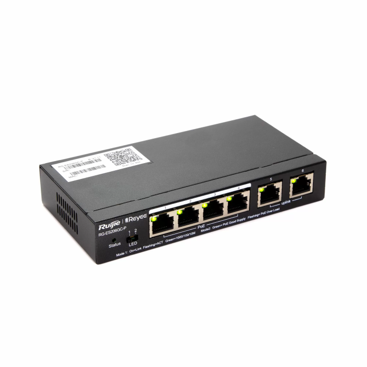 RUIJIE SWITCH 6-PORT GIGABIT SMART,4POE RG -ES206GC -P Switch Ruiji...