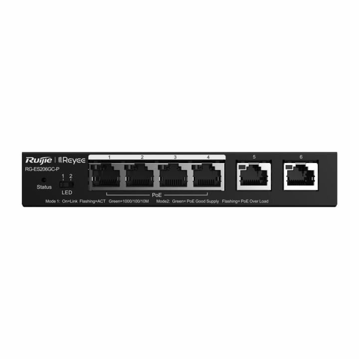 RUIJIE SWITCH 6-PORT GIGABIT SMART,4POE RG -ES206GC -P Switch Ruiji...