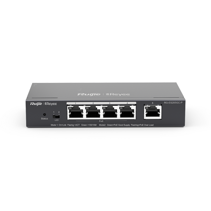 RUIJIE SWITCH 5P GIGABIT SMART POE RJ45 RG-ES205GC-P Switch Ruijie ...