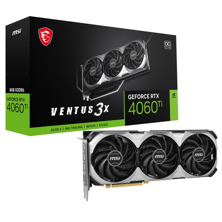 MSI GeForce RTX 4060 Ti VENTUS 3X OC 8GB GDDR6 Cartes graphiques MS...
