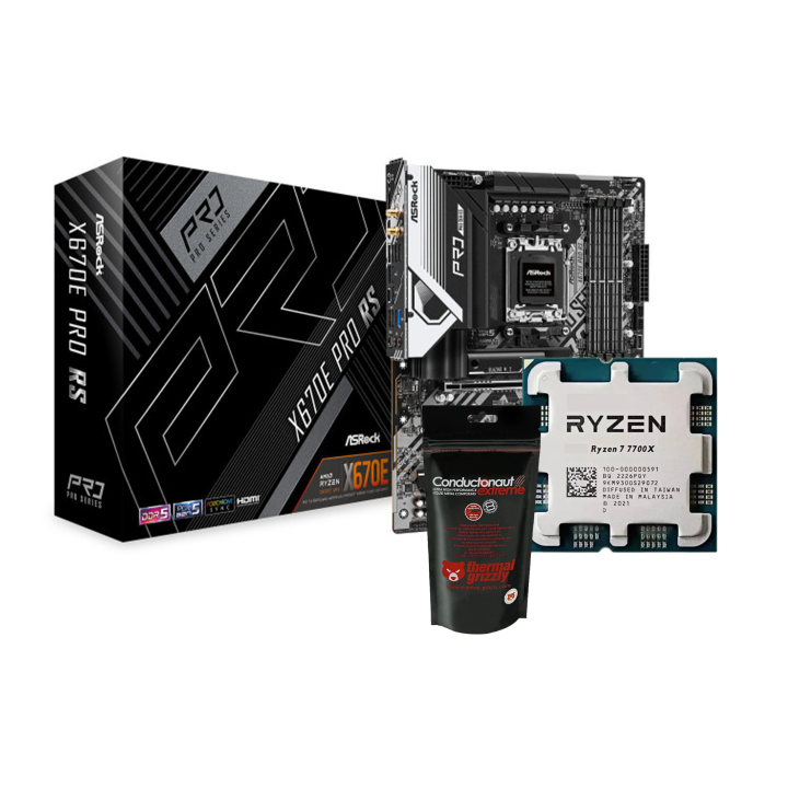 Bundle AMD Ryzen 7 7700X (4.5 GHz / 5.4 GHz) Tray + ASRock X670E Pr...